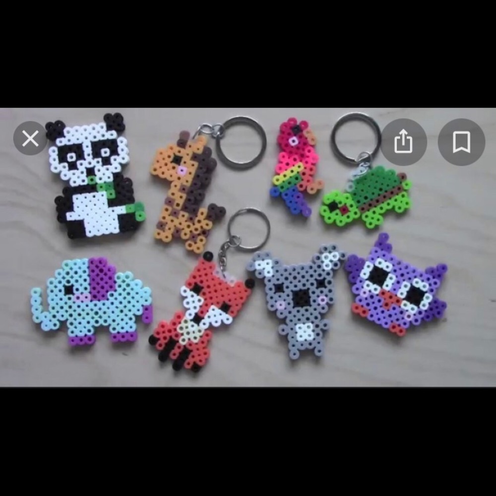 Melty bead keychains and magnets